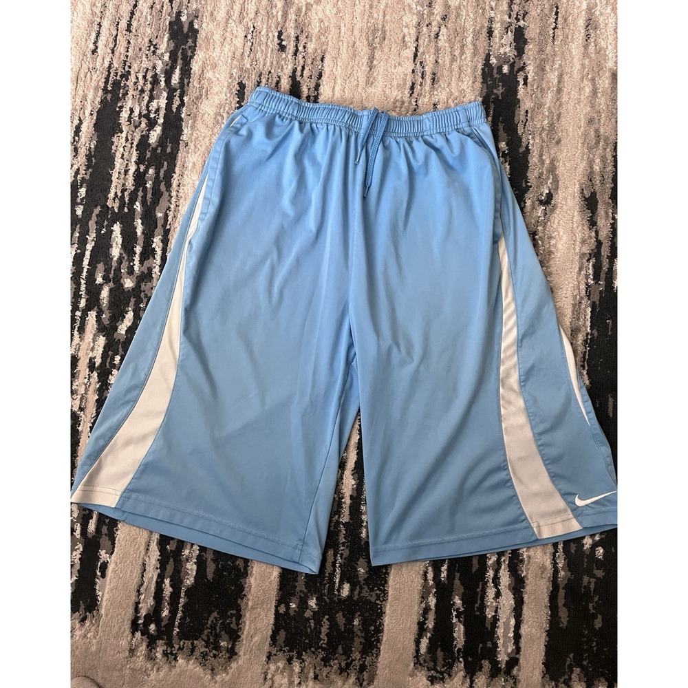 Nike Men's Baby Blue‎ With White Single Swoosh Size XL shorts Vintage